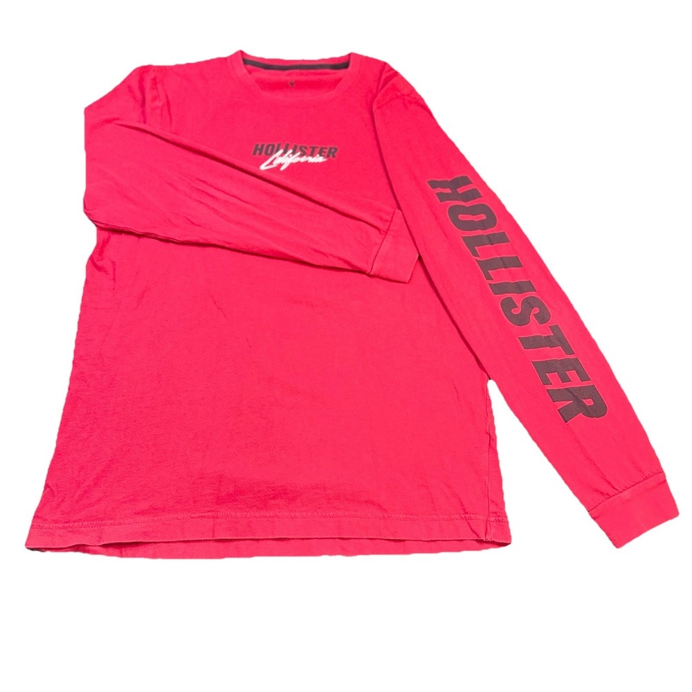 Hollister California 1990 Los Angeles Red Crew Neck Long Sleeve T-Shirt Size M